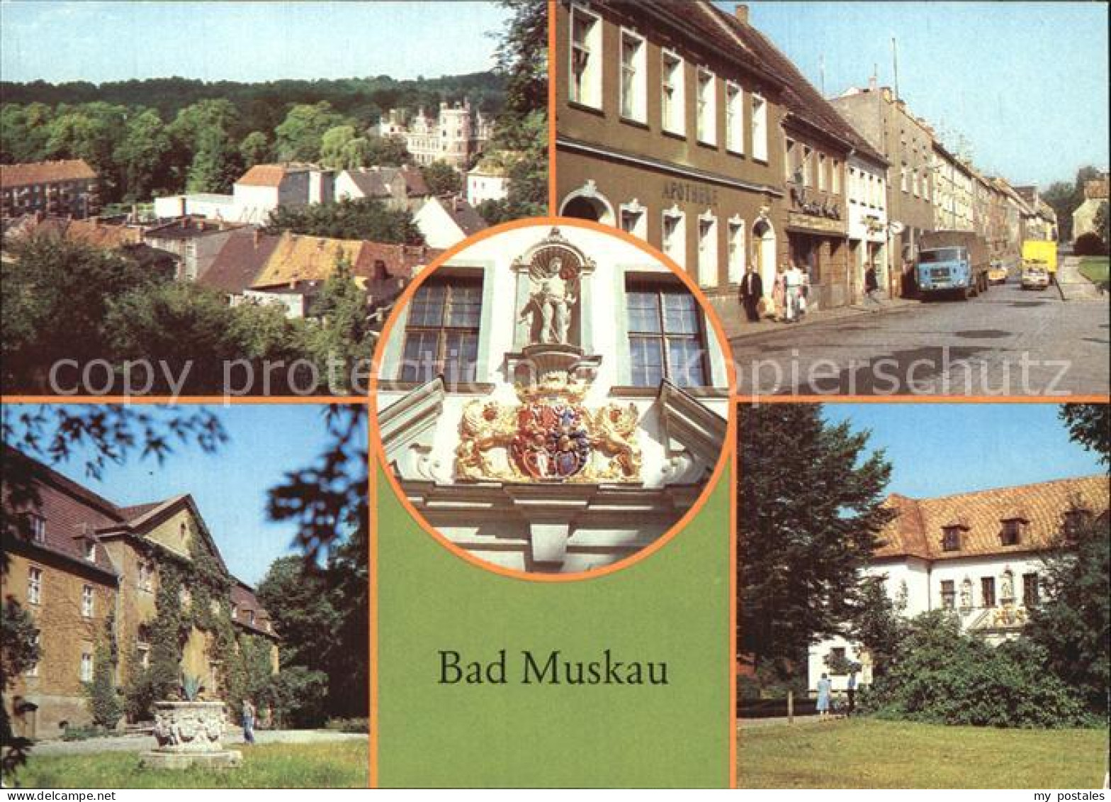 Bad Muskau Oberlausitz Wappen am Alten Schloss Moorbad