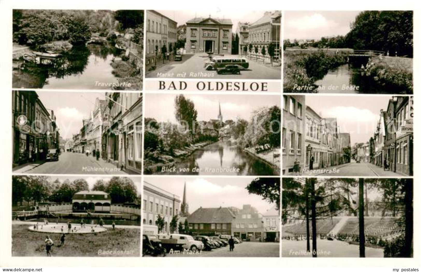 Bad Oldesloe Travepartie Markt Rathaus Muehlenstrasse Hagenstrasse Badeanstalt F