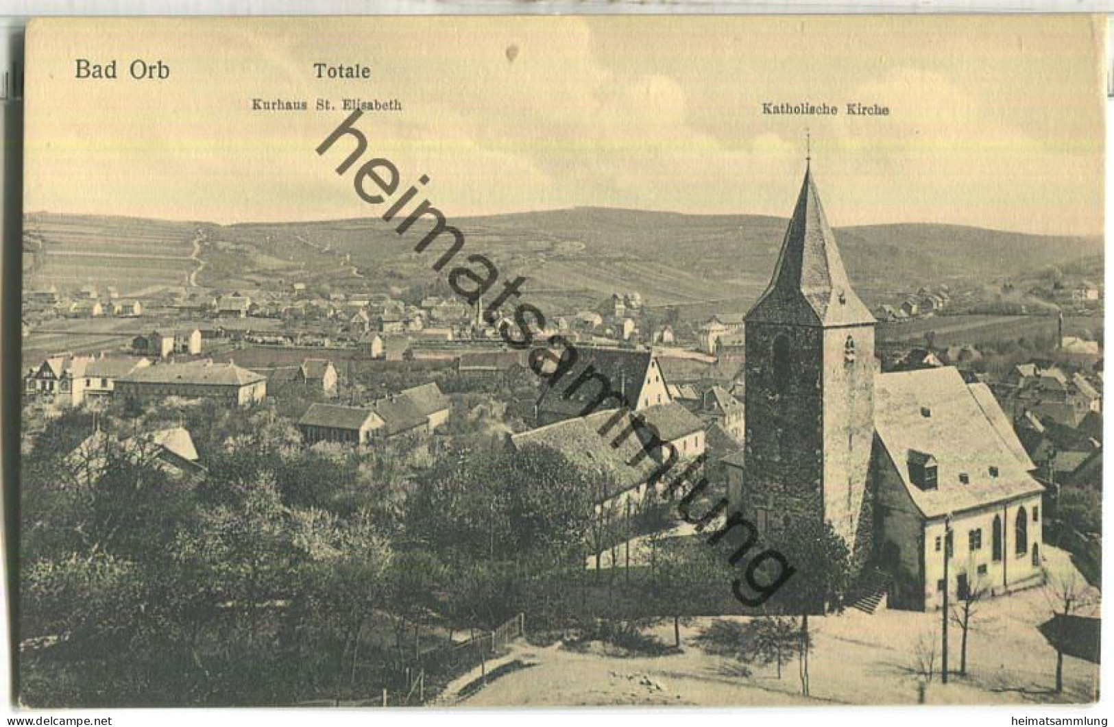 Bad Orb - Total mit katholischer Kirche - Verlag Martinuskaufhalle Bad Orb Kurpark