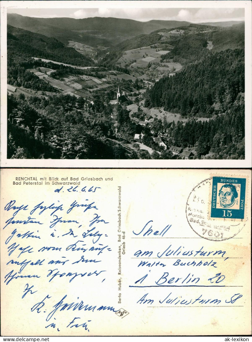 Bad Peterstal-Griesbach RENCHTAL mit Blick auf Bad Griesbach 1965