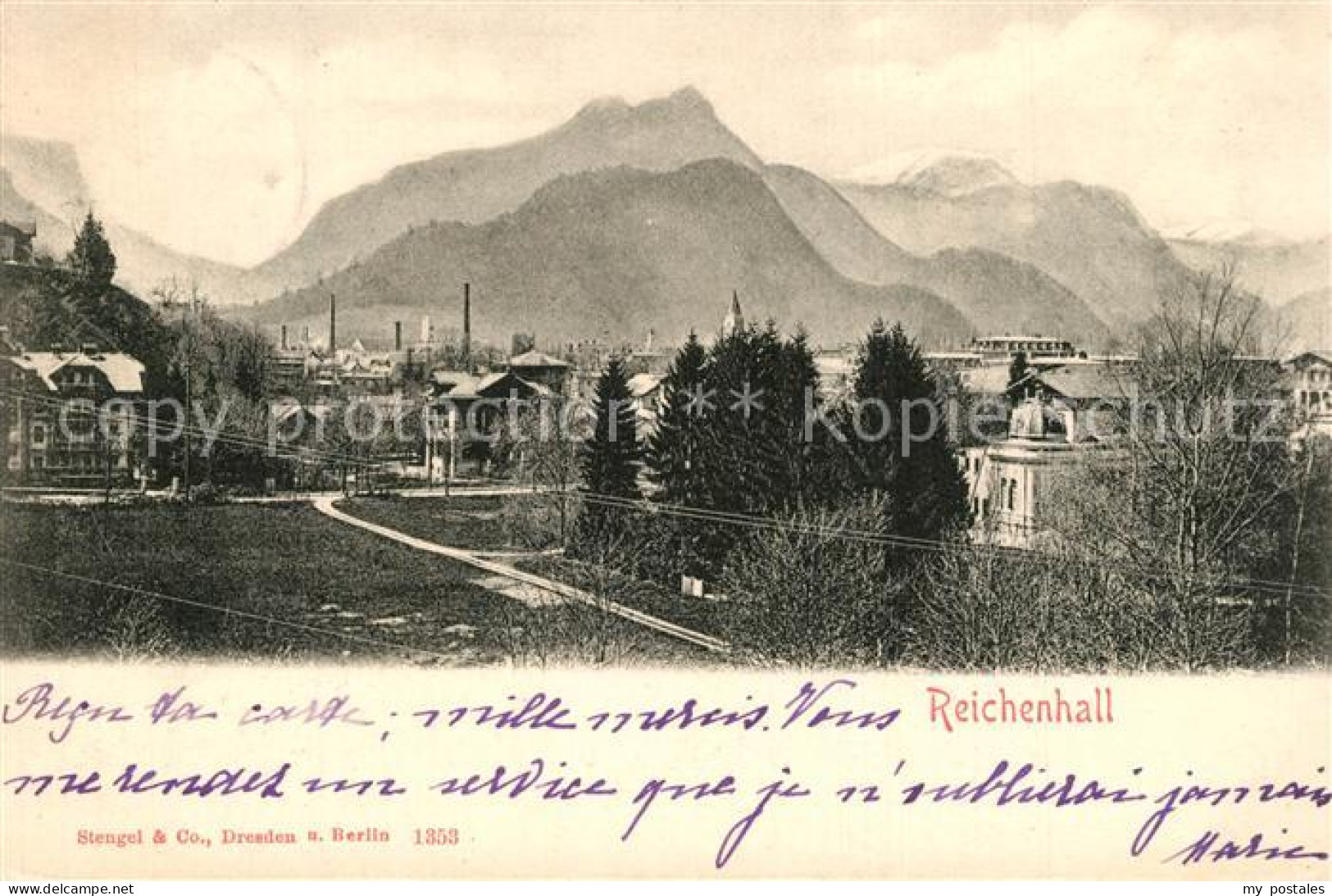 Bad Reichenhall Gesamtansicht mit Alpenpanorama Chiemgauer Alpen