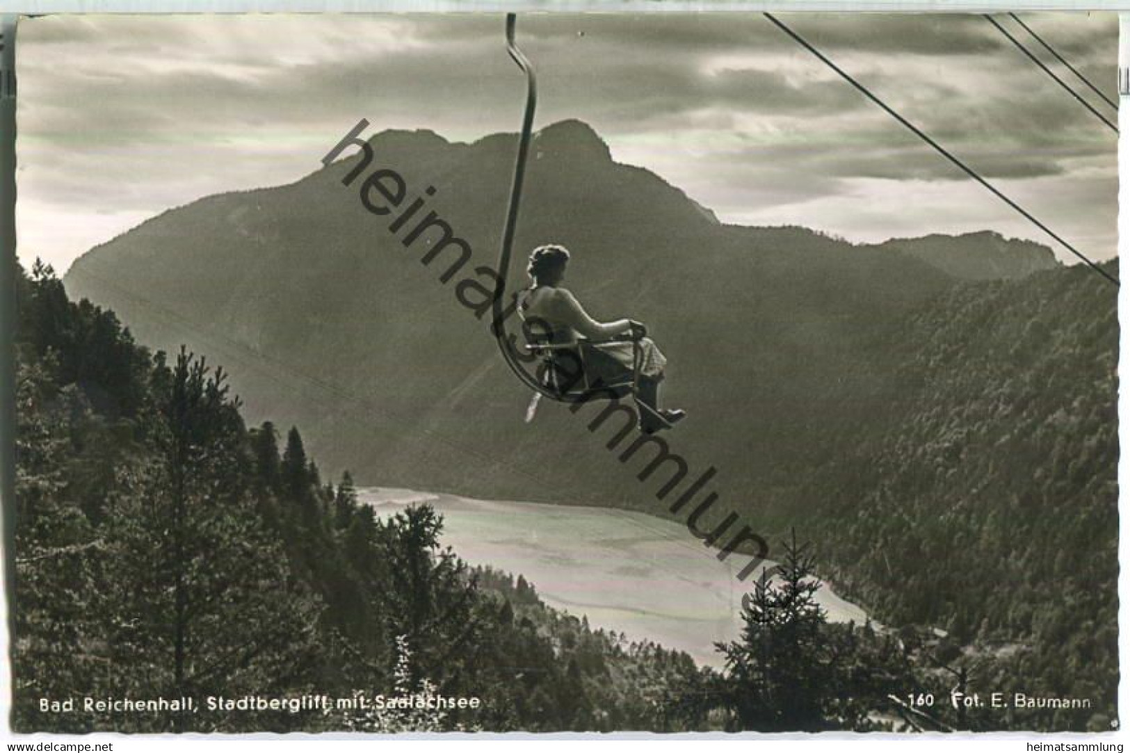 Bad Reichenhall - Stadtberglift und Saalachsee - Foto-Ansichtskarte - Verlag Ernst Baumann Bad Reichenhall