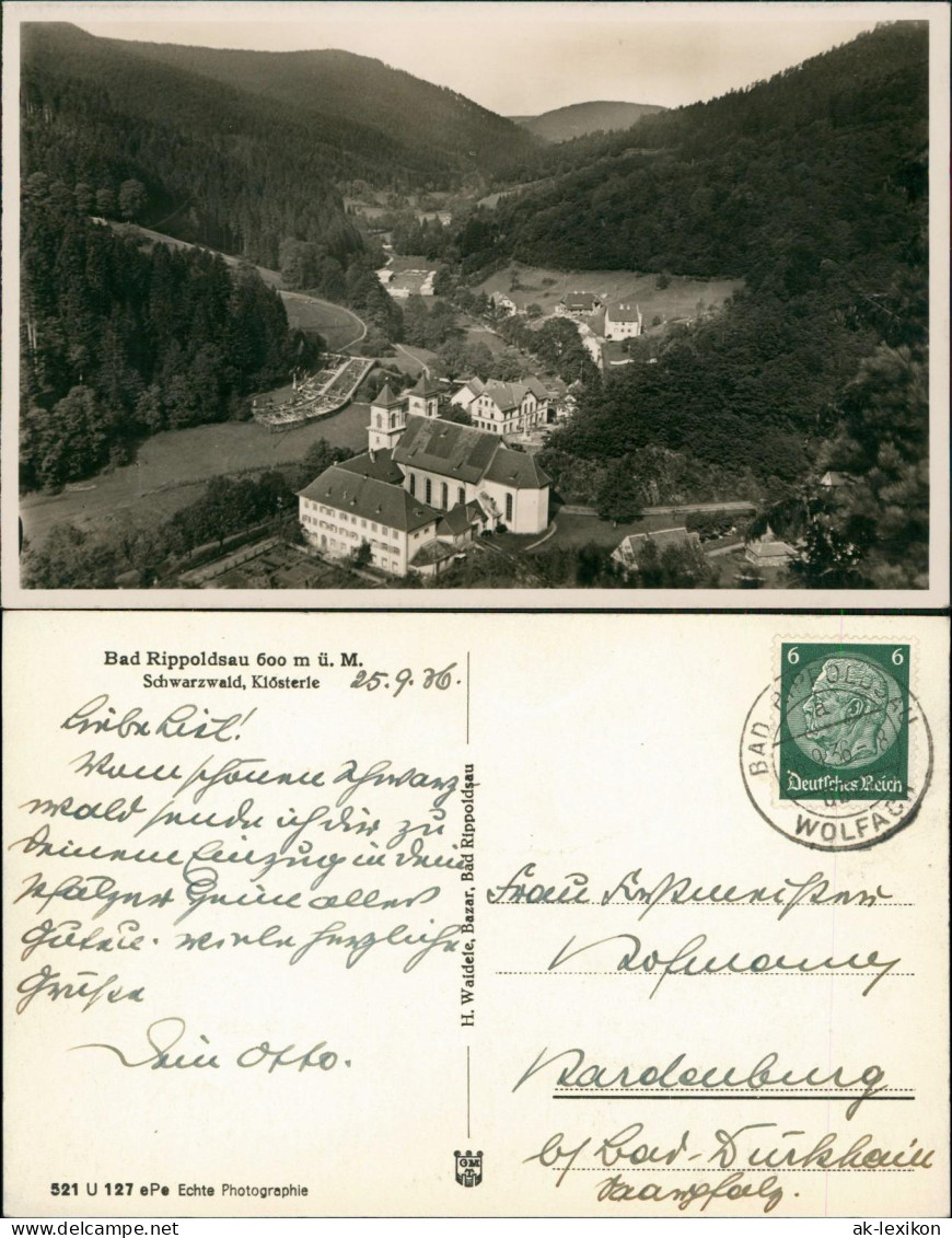 Bad Rippoldsau-Bad Rippoldsau-Schapbach Blick über die Stadt 1936