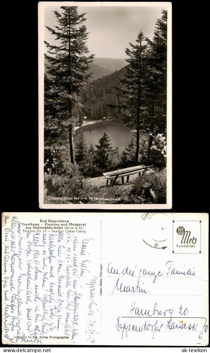 Bad Rippoldsau Schapbach Umland-Ansicht Blick auf Glaswaldsee Schwarzwald 1957