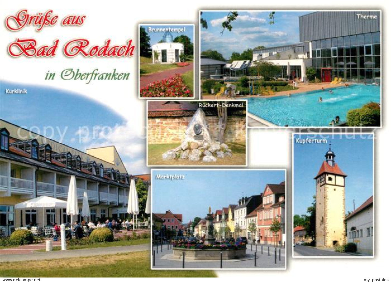 Bad Rodach Brunnentempel Therme Rueckert Denkmal Marktplatz Kupferturm