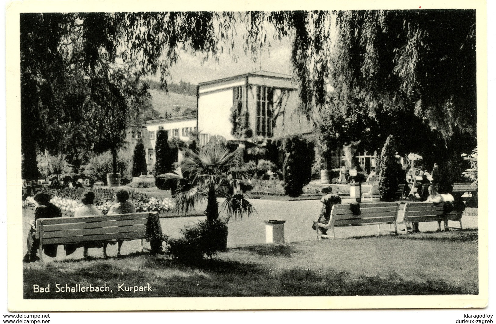 Bad Schallerbach Kurpark old postcard travelled 1956 to Wien bb170620