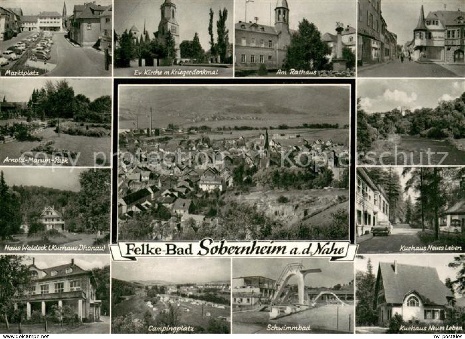 Bad Sobernheim Marktplatz Park Kurhaus Kriegerdenkmal Campingplatz Rathaus Freib