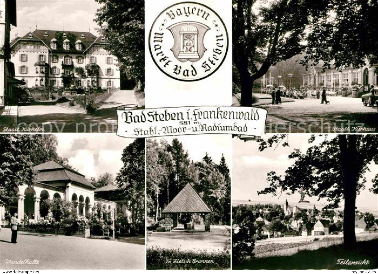 Bad Steben Kurheim Kurhaus Wandelhalle Zietsch Brunnen Teilansicht Heilbad