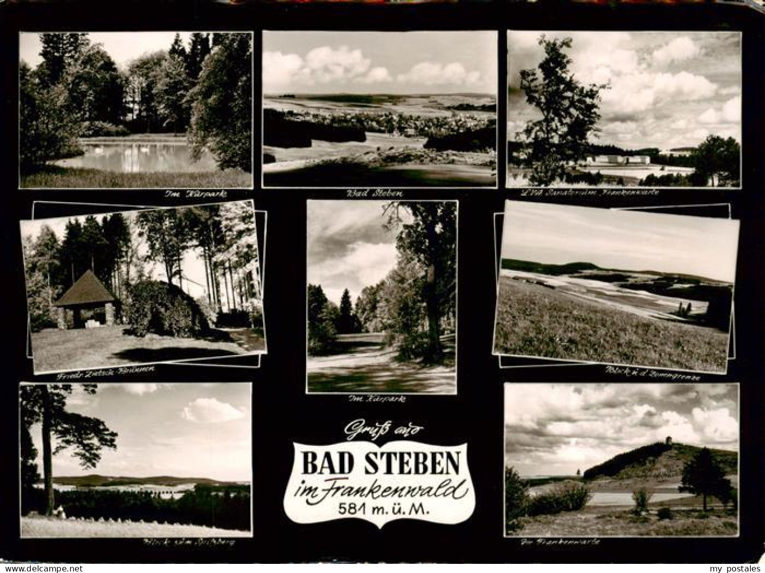 Bad Steben Kurpark Friedrich Zietsch Brunnen Spitzberg Ortspartie LVA Sanatorium