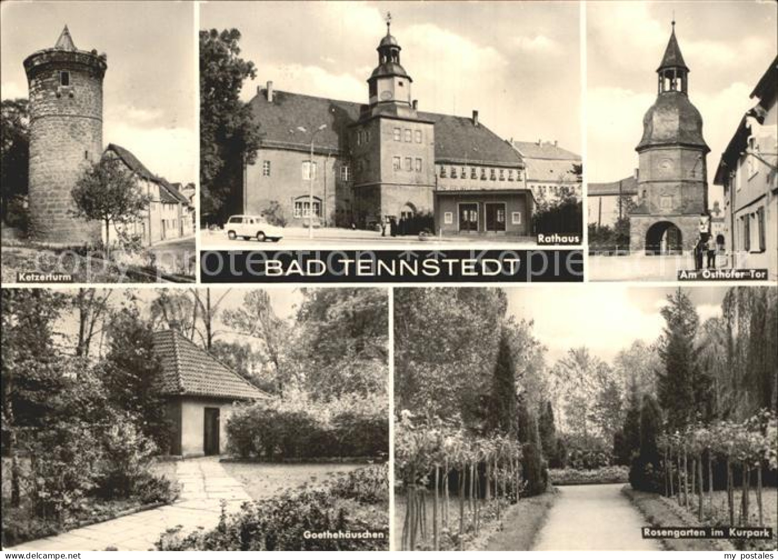 Bad Tennstedt Am Osthoefer Tor Ketzerturm Goethehaeuschen Rosengarten im Kurpark