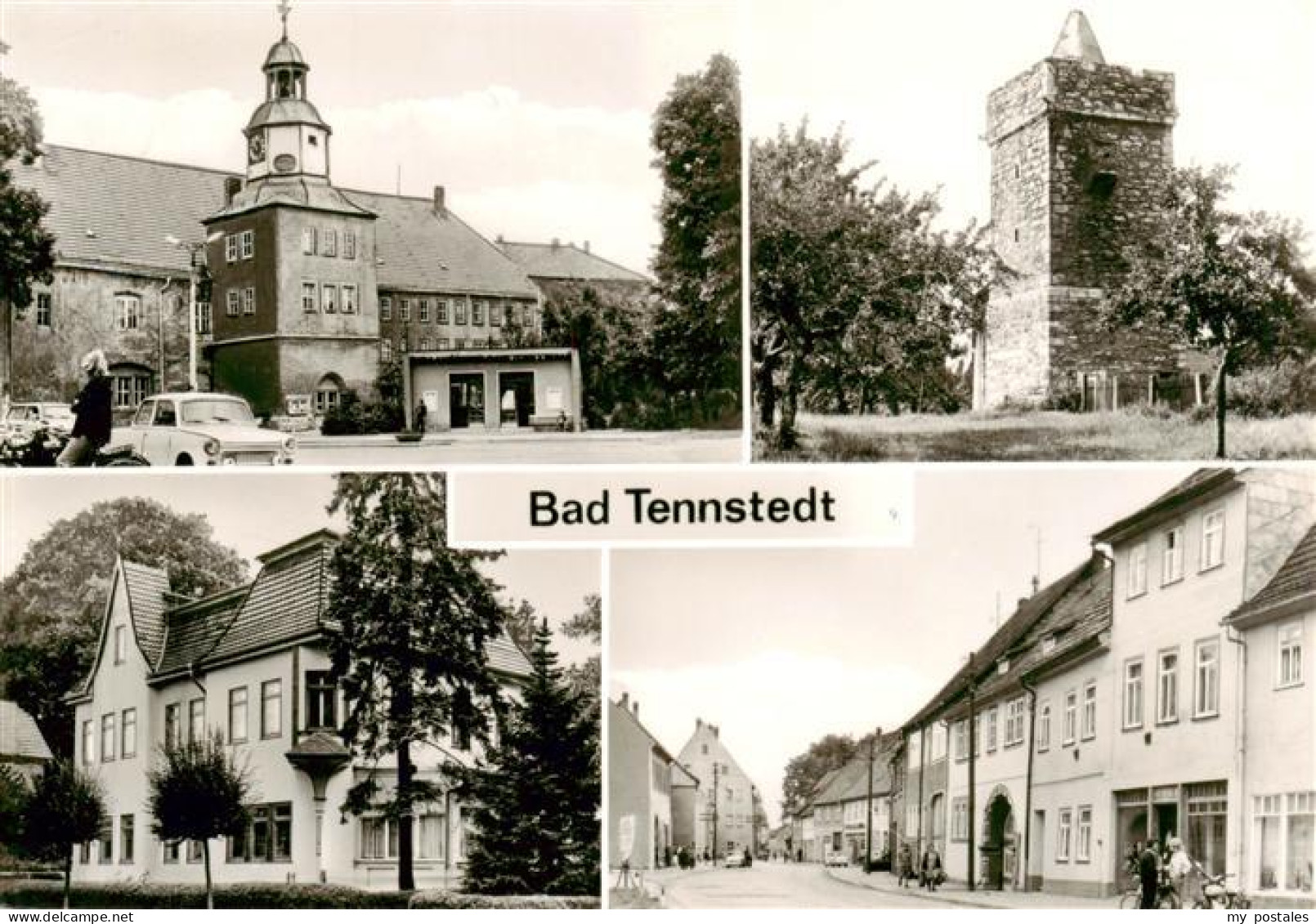 Bad Tennstedt Markt mit Rathaus Ketzerturm Kurhaus Schwefelheilanstalt Steinweg