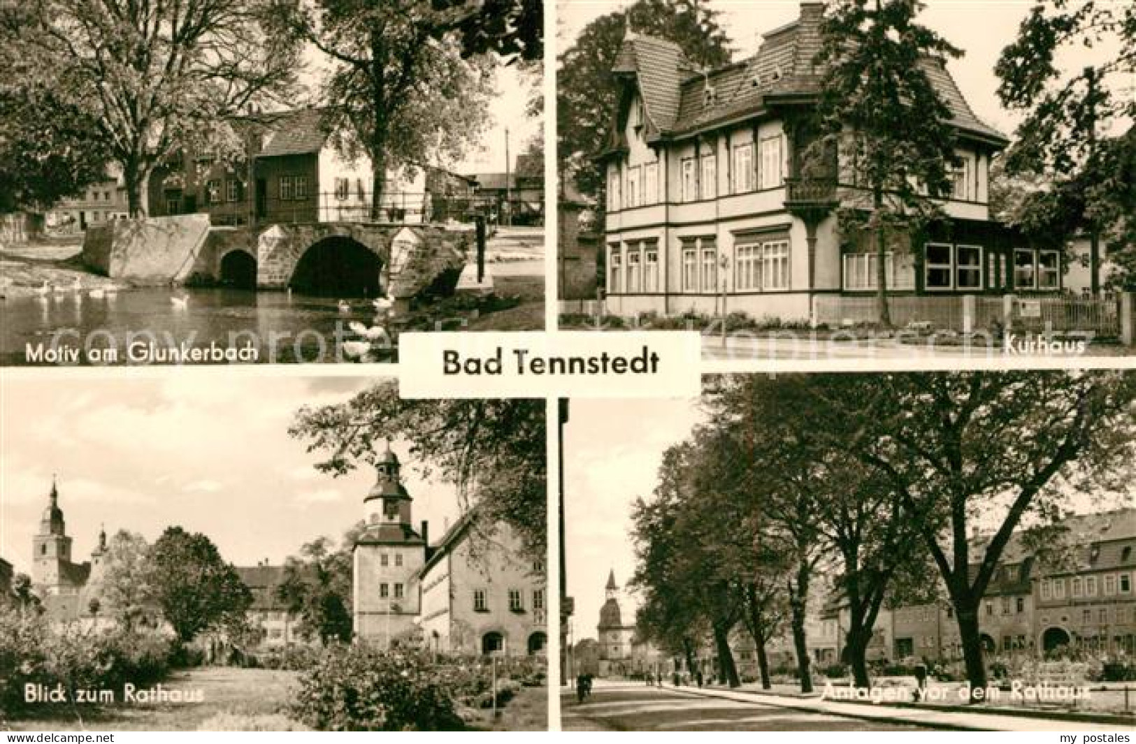 Bad Tennstedt Motiv am Glunkerbach Kurhaus Rathaus Anlagen