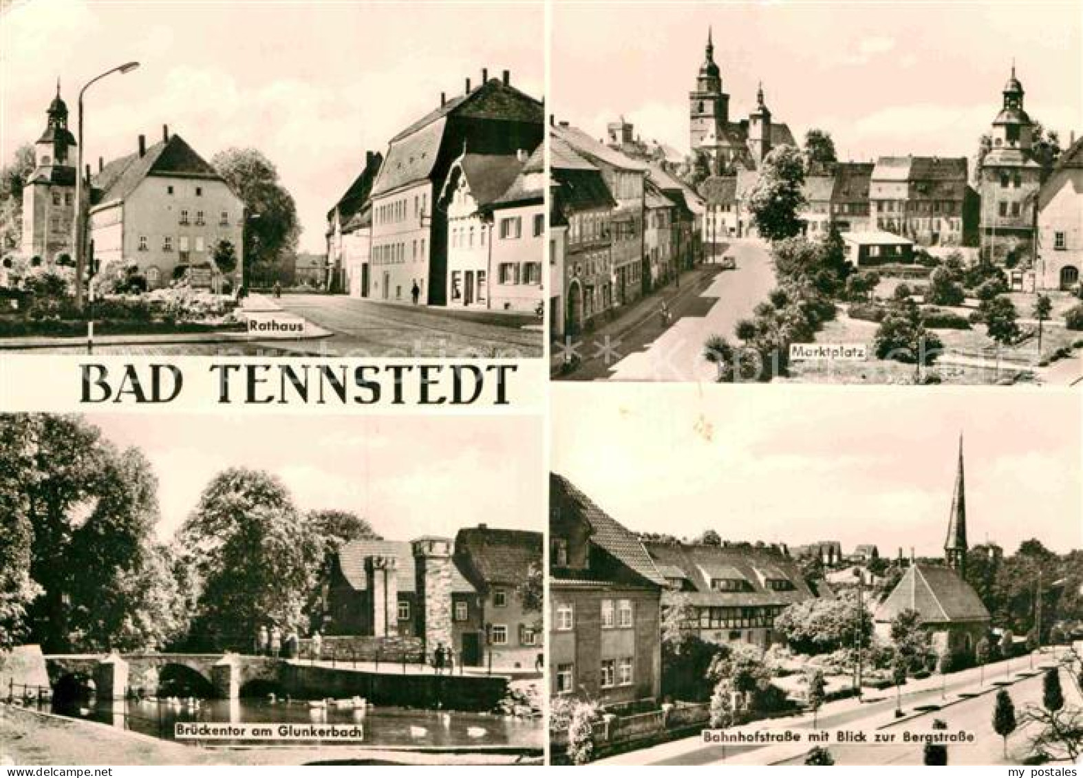 Bad Tennstedt Rathaus Marktplatz Brueckentor Glunkerbach Bahnhofstrasse