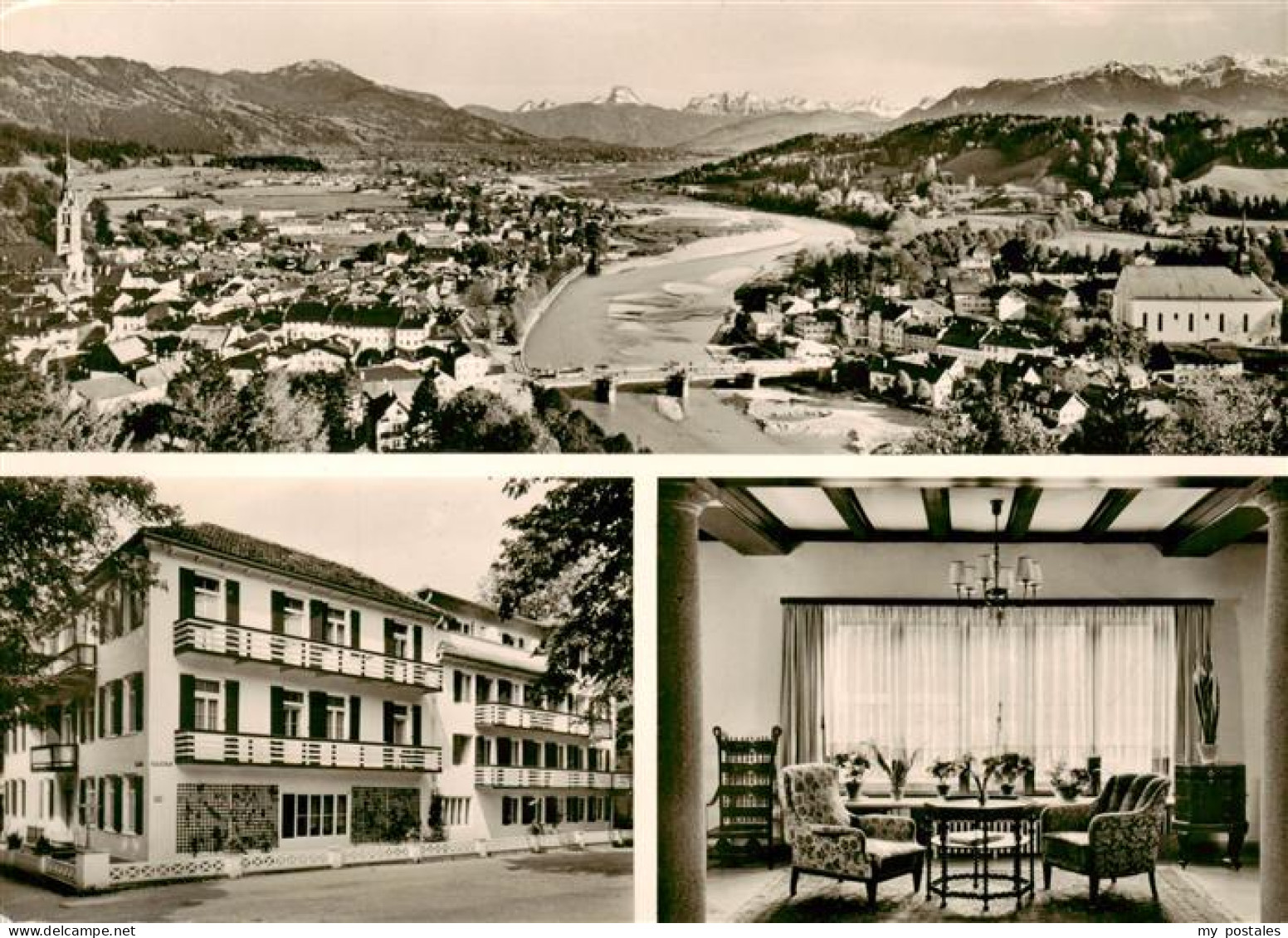 Bad Toelz Fliegeraufnahme Alpen-Sanatorium Bad Toelz Herderstrasse Gastraum