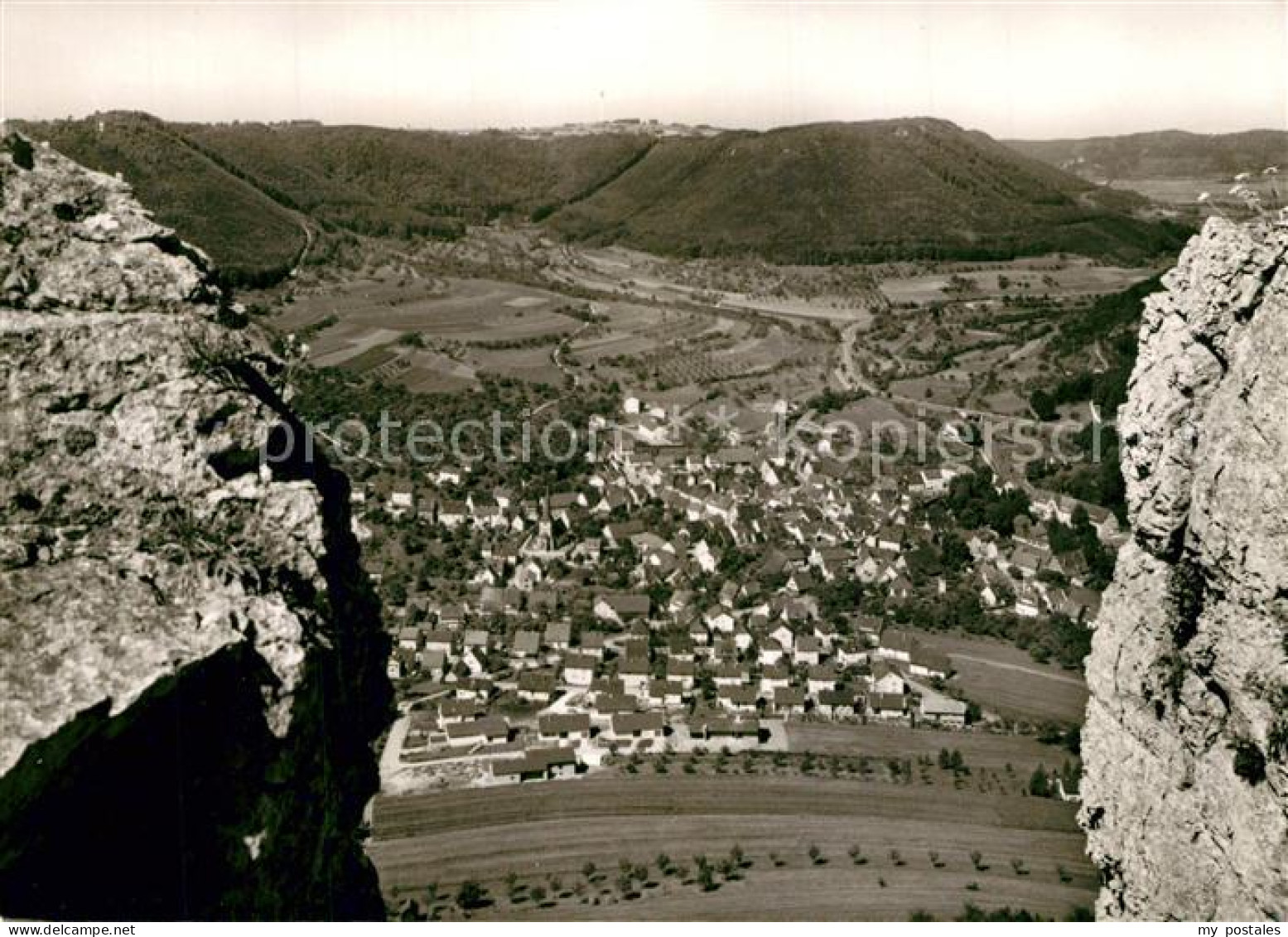 Bad ueberkingen Blick von den Felsen ins Filstal
