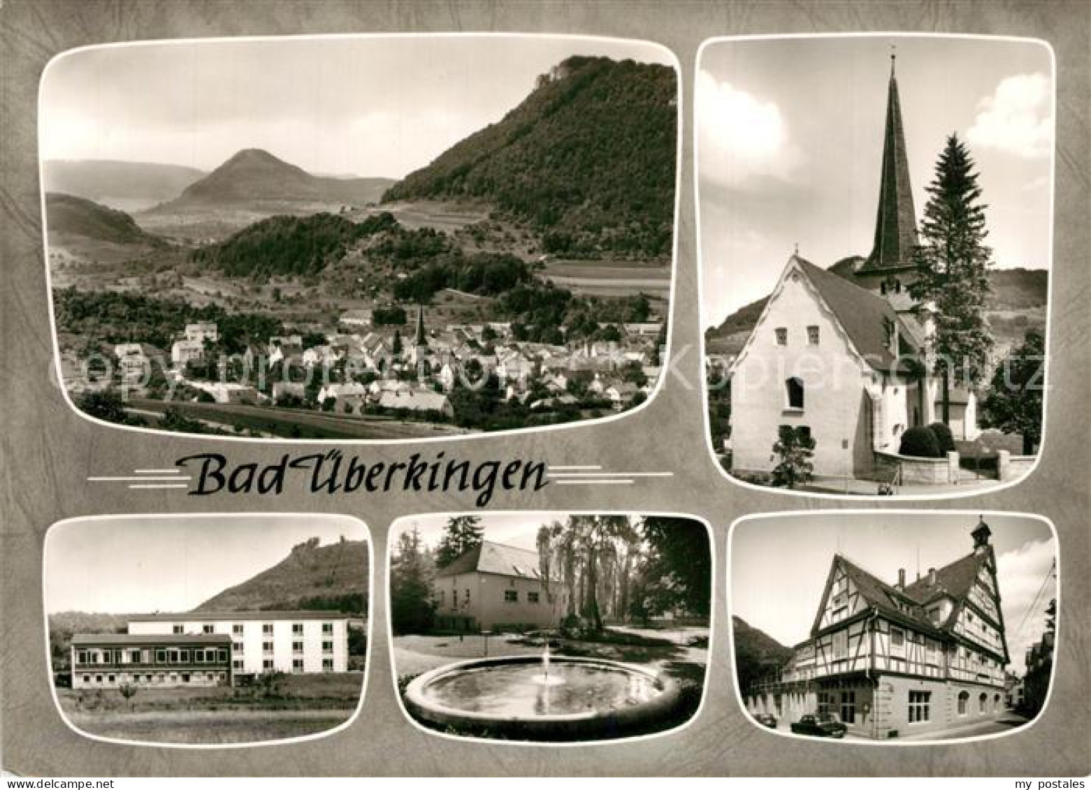 Bad ueberkingen Landschaftspanorama Kirche Fachwerkhaus Brunnen Hotelfachschule