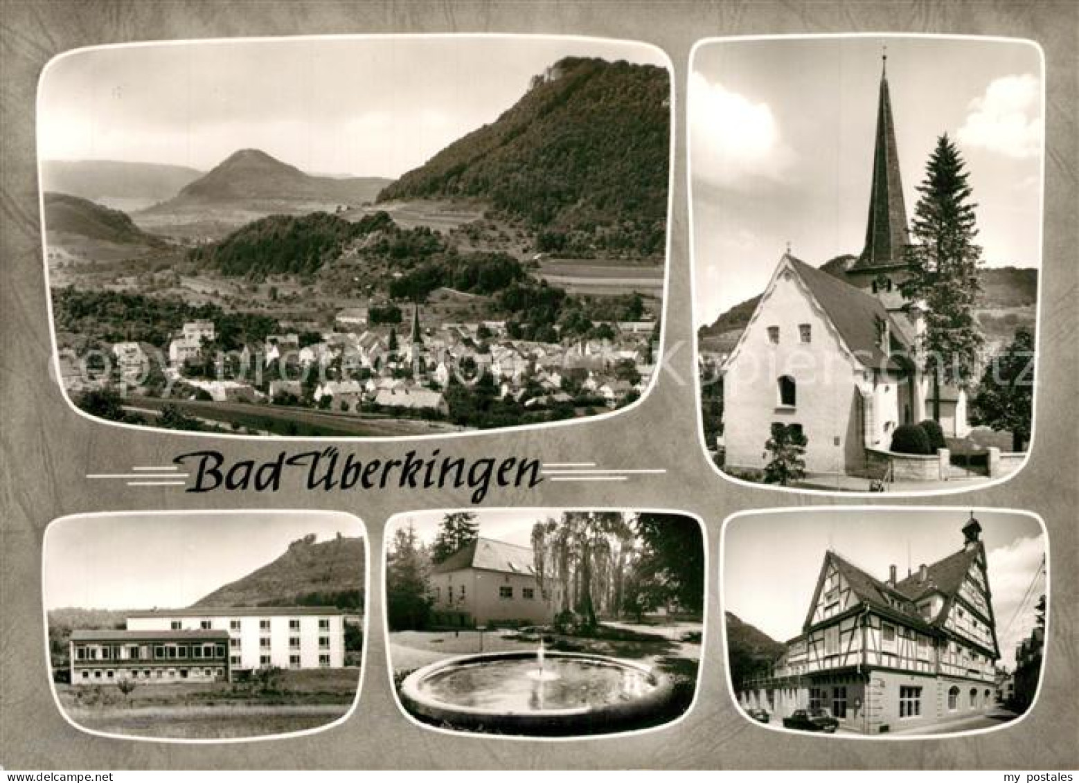 Bad ueberkingen Landschaftspanorama Kirche Fachwerkhaus Brunnen Hotelfachschule