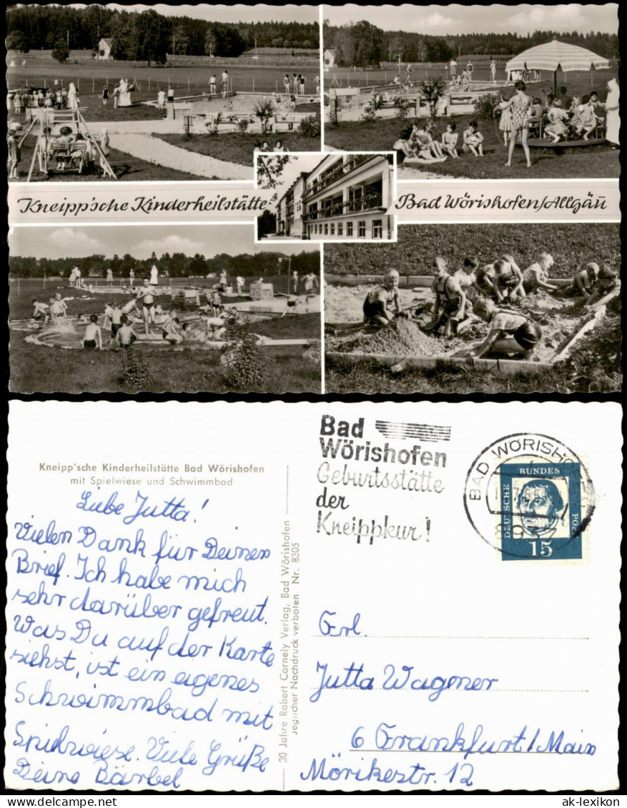 Bad Wörishofen Mehrbildkarte Kinder-Heilstätte, Kinder Freibad uvm. 1965