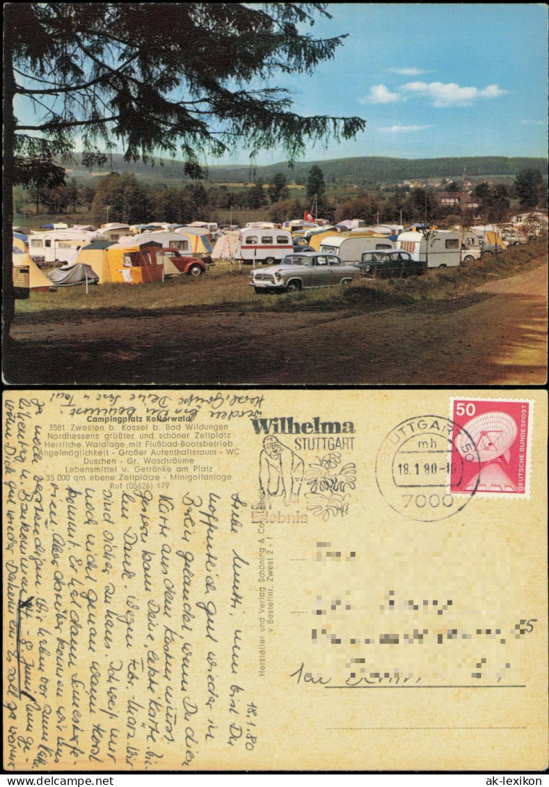 Bad Zwesten-Bad Wildungen Campingplatz Kellerwald Wohnwagen Autos 1980