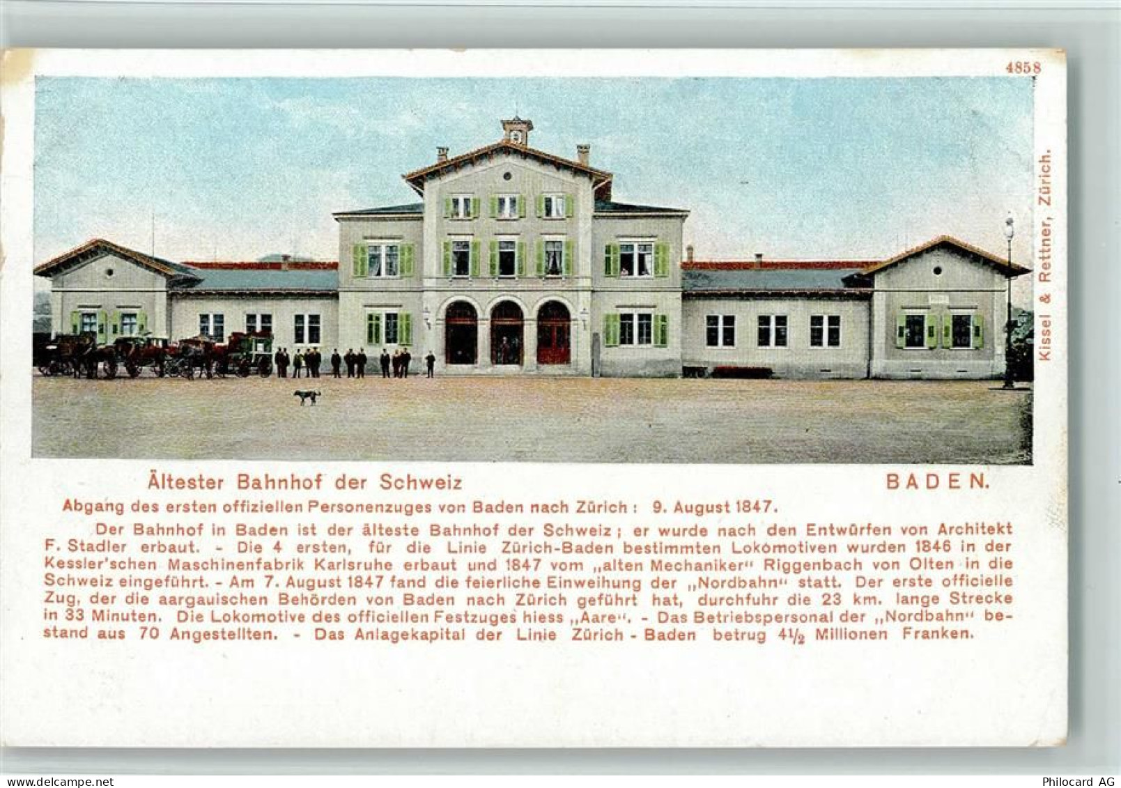 Baden Ältester Bahnhof der Schweiz und Chronik Bahnhof Schweiz 1900 - 13410114