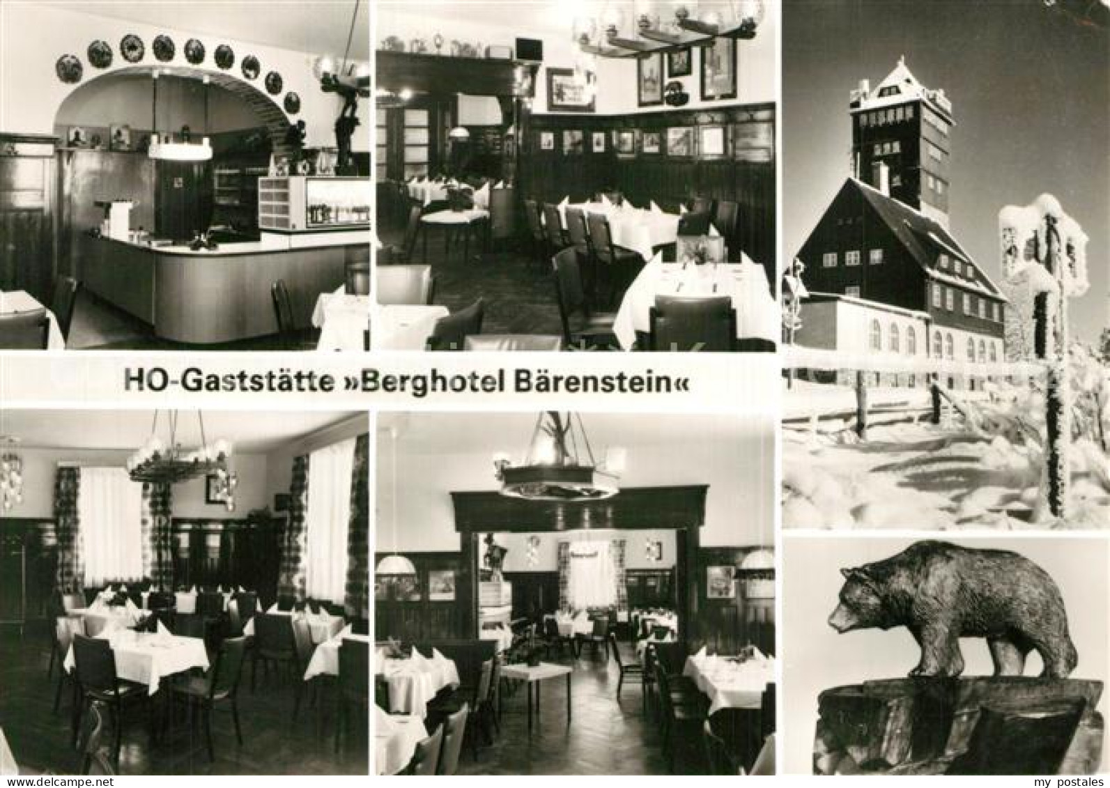 Baerenstein Annaberg-Buchholz HO Gaststaette Berghotel Baerenstein Baer Skulptur