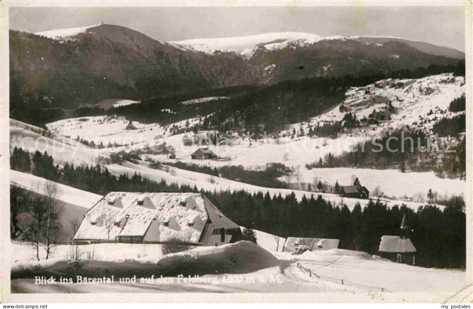 Baerental Feldberg Winterpanorama mit Blick auf den Feldberg
