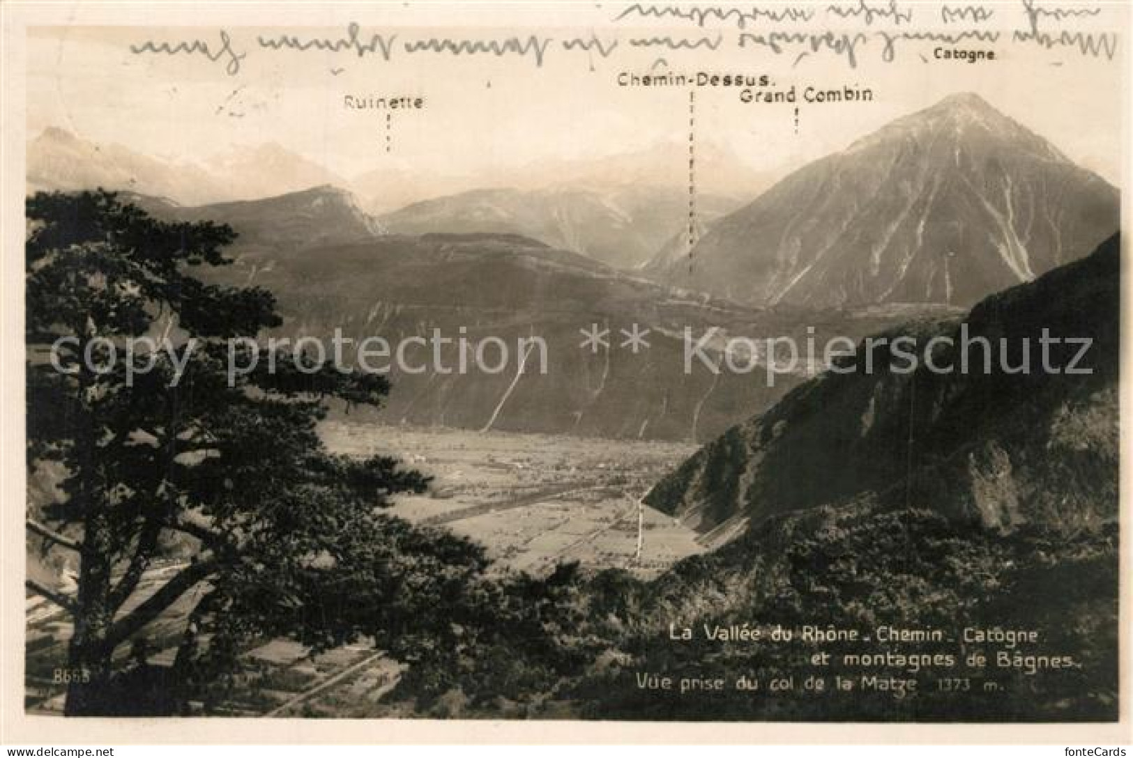 Bagnes Vallee du Rhone Chemin Catogne et montagnes