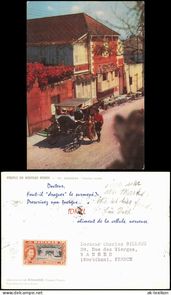 Bahamas Ortsansicht mit Pferde-Kutsche Fuhrwerk Traction Locale 1970