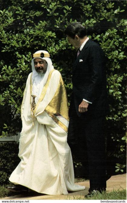 Emir Isa bin Salman Al Khalifa of Bahrain & US President Reagan (1983) Postcard