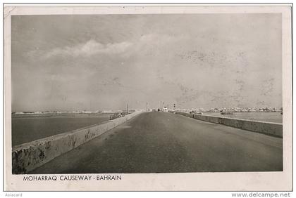 Real Photo Bahrain Bahrein Moharraq Causeway  used Bahrain 1954 Photo Shakib