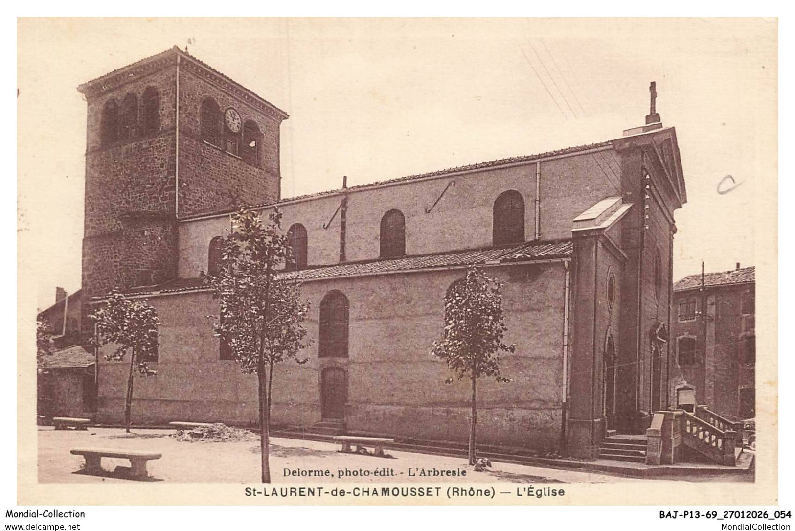BAJP13-1327-69 - SAINT-LAURENT-DE-CHAMOUSSET - L'eglise