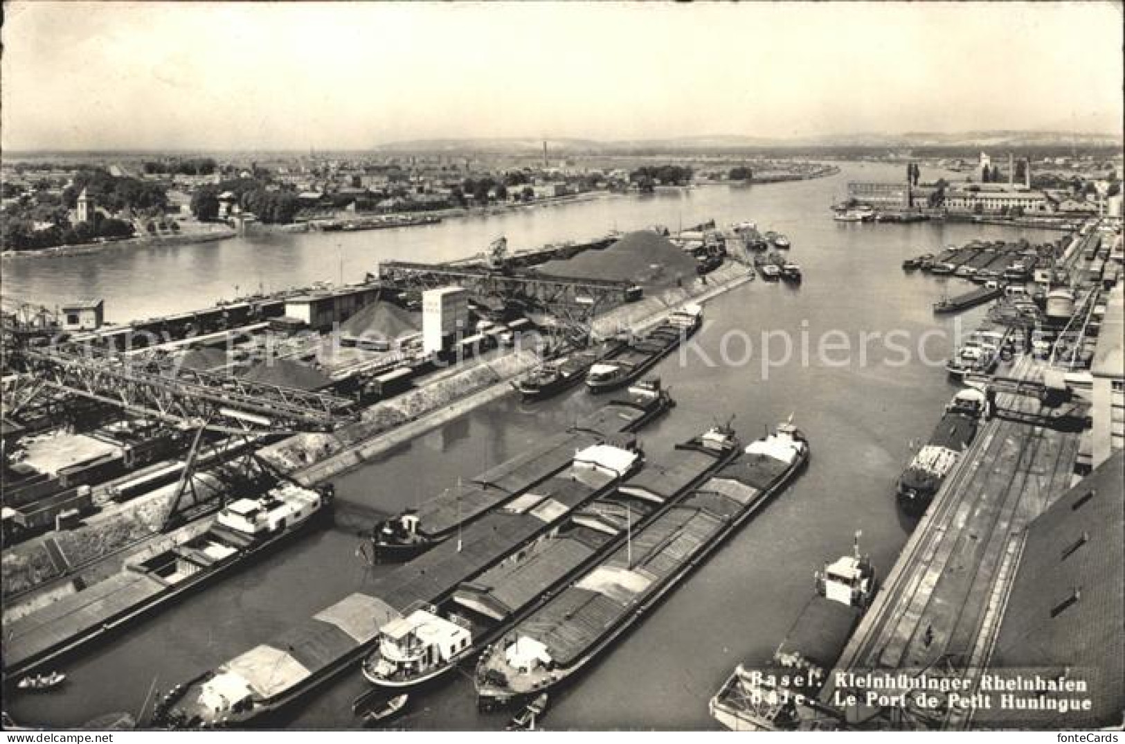 Bale Port de Petit Huningue Kleinhueninger Rheinhafen Frachtkahn Binnenschifffah