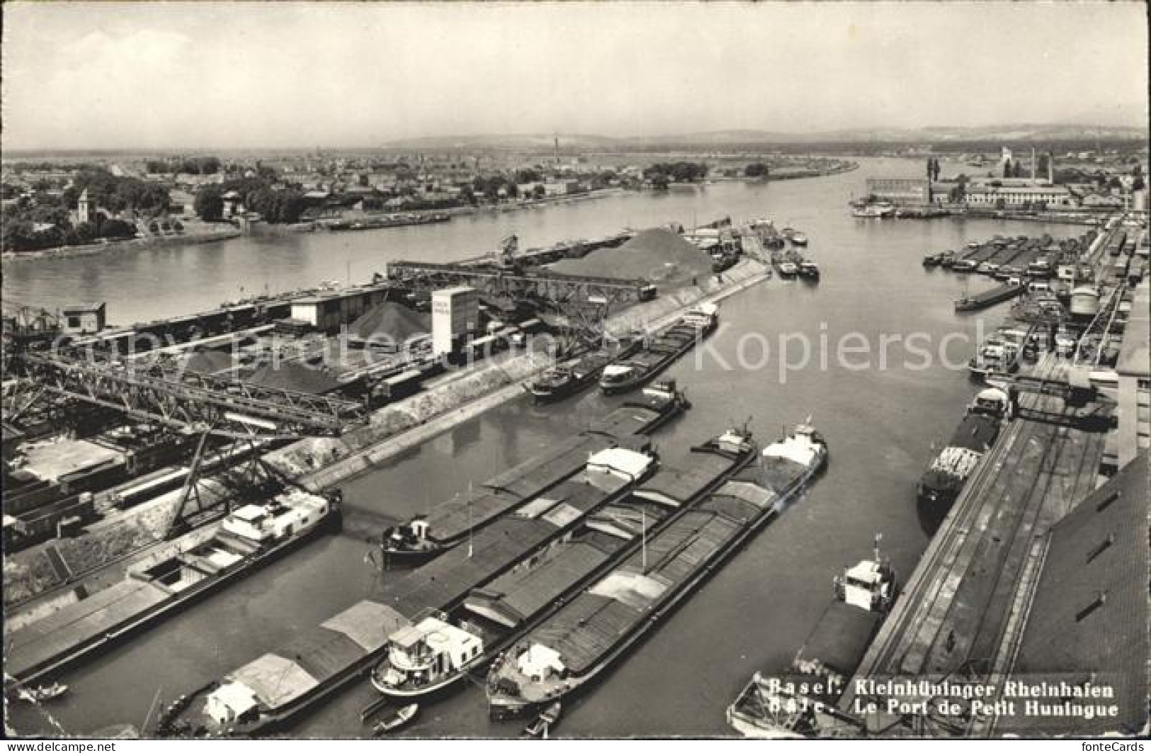 Bale Port de Petit Huningue Kleinhueninger Rheinhafen Frachtkahn Binnenschifffah