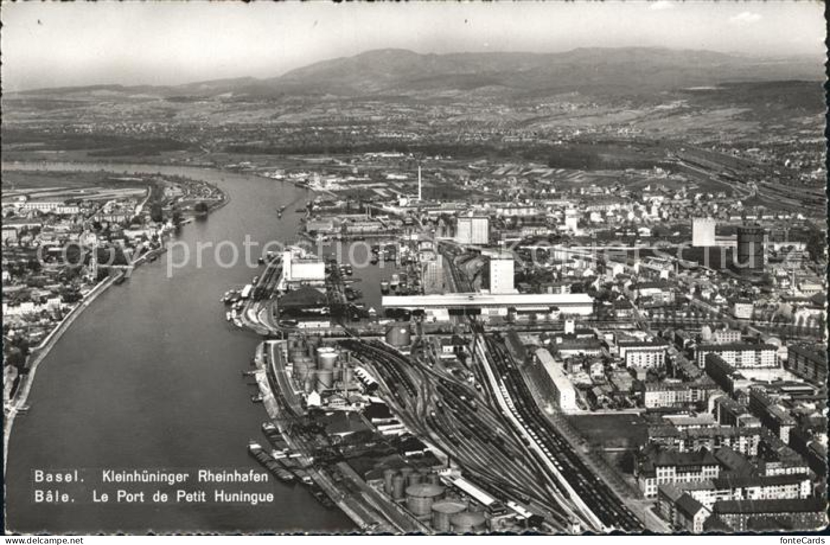 Bale Port de Petit Huningue Rheinhafen Kleinhueningen Fliegeraufnahme