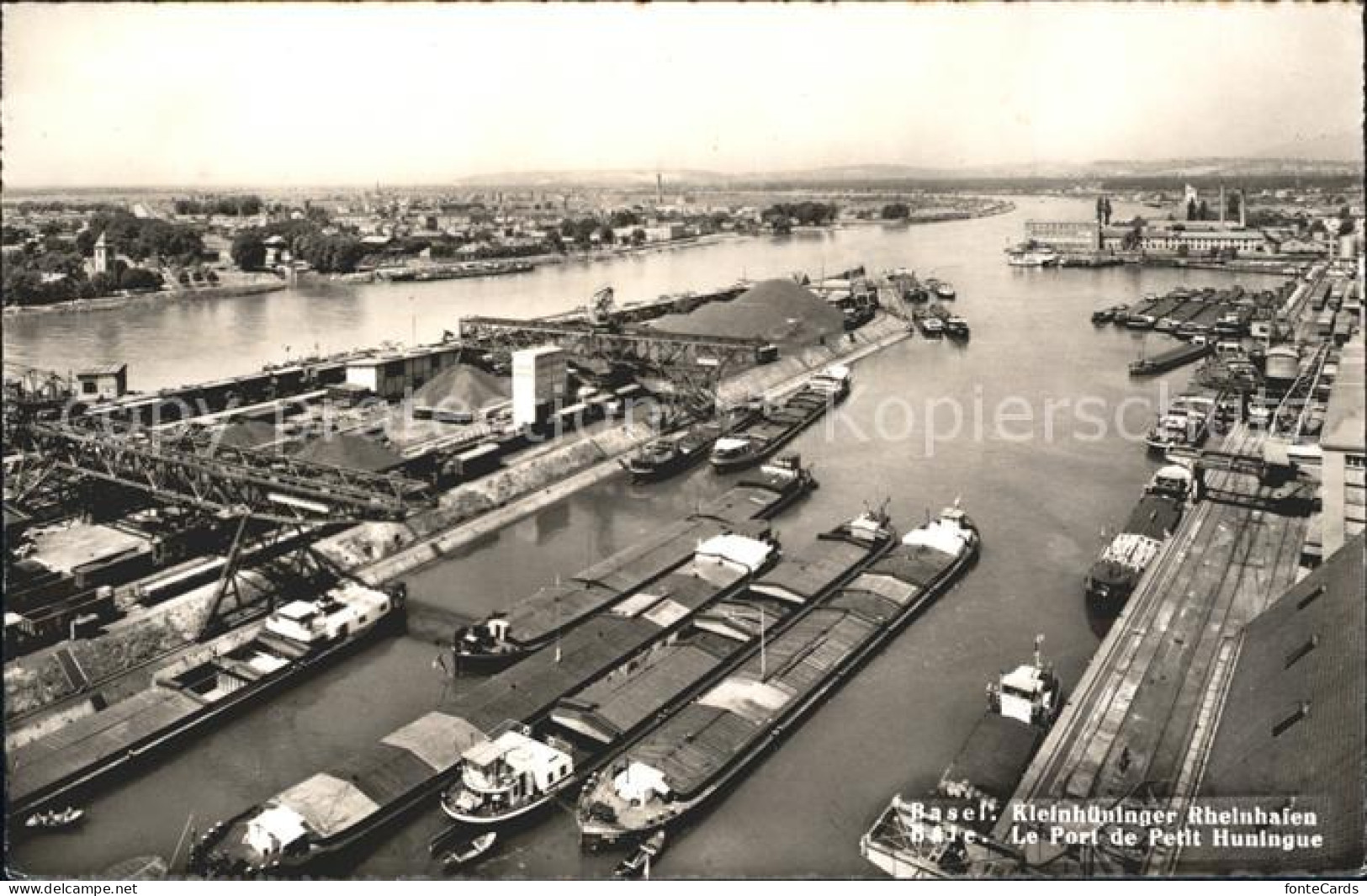 Bale Port de Petit Huningue Rheinhafen Kleinhueningen Frachtkahn Binnenschifffah