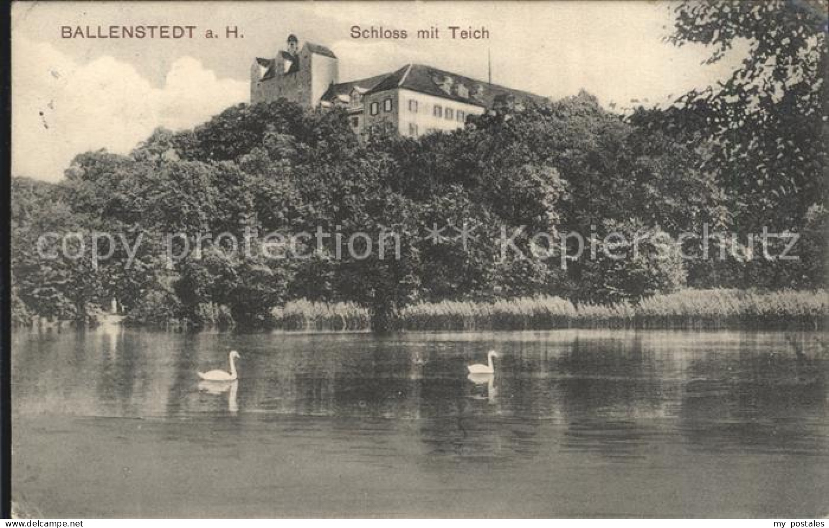 Ballenstedt Schloss mit Teich
