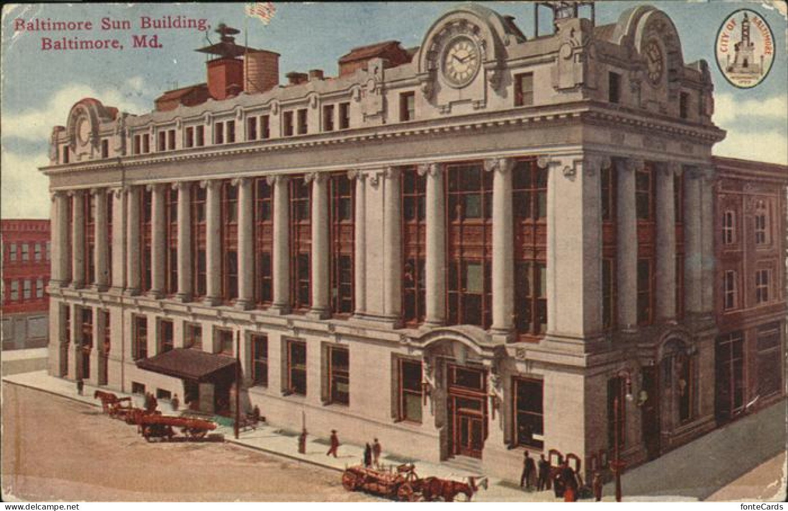 Baltimore Maryland Baltimore Sun Building Pferdefuhrwerk