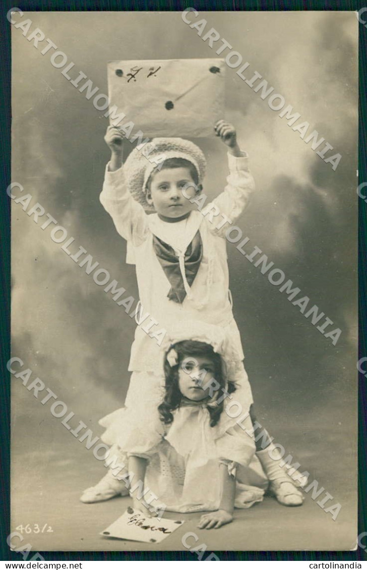 Bambini Usata a Cerignola 1911 foto cartolina WX7192