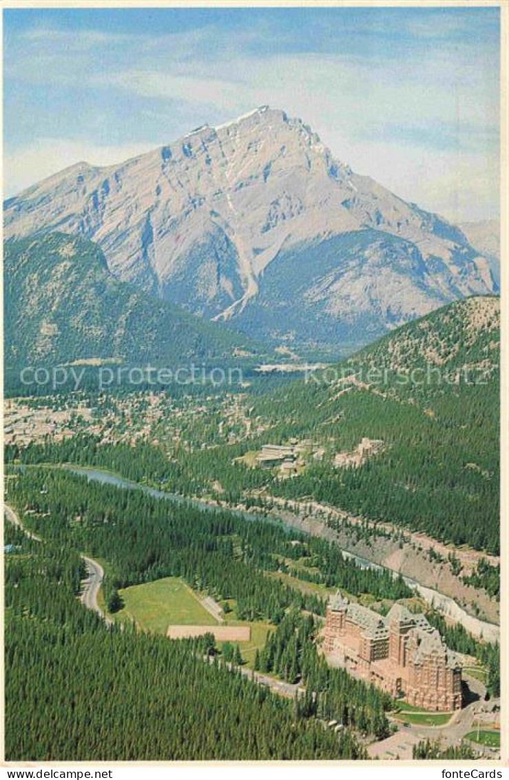 Banff  Alberta Canada Banff Springs Hotel Canadian Rockies aerial view
