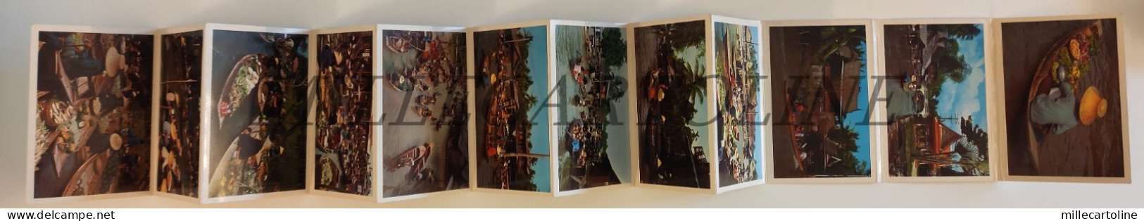 BANGKOK THAILAND - 12 Postcards Folder - The floating market