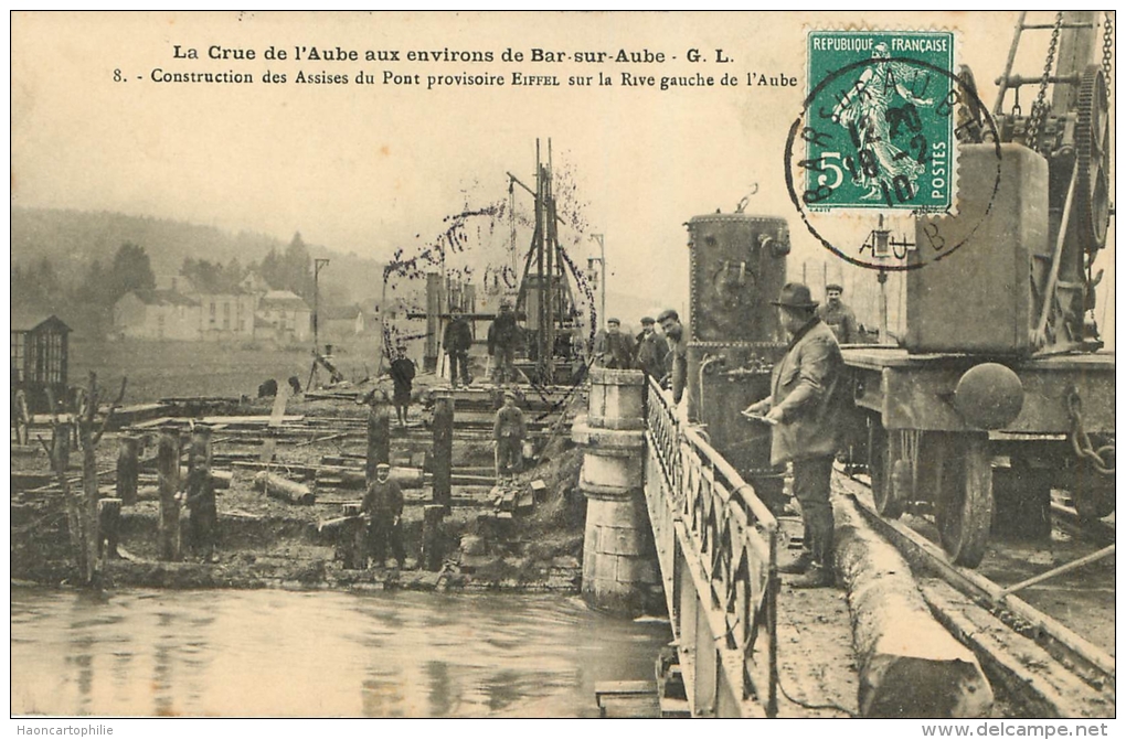Bar sur aube : construction du pont Eiffel