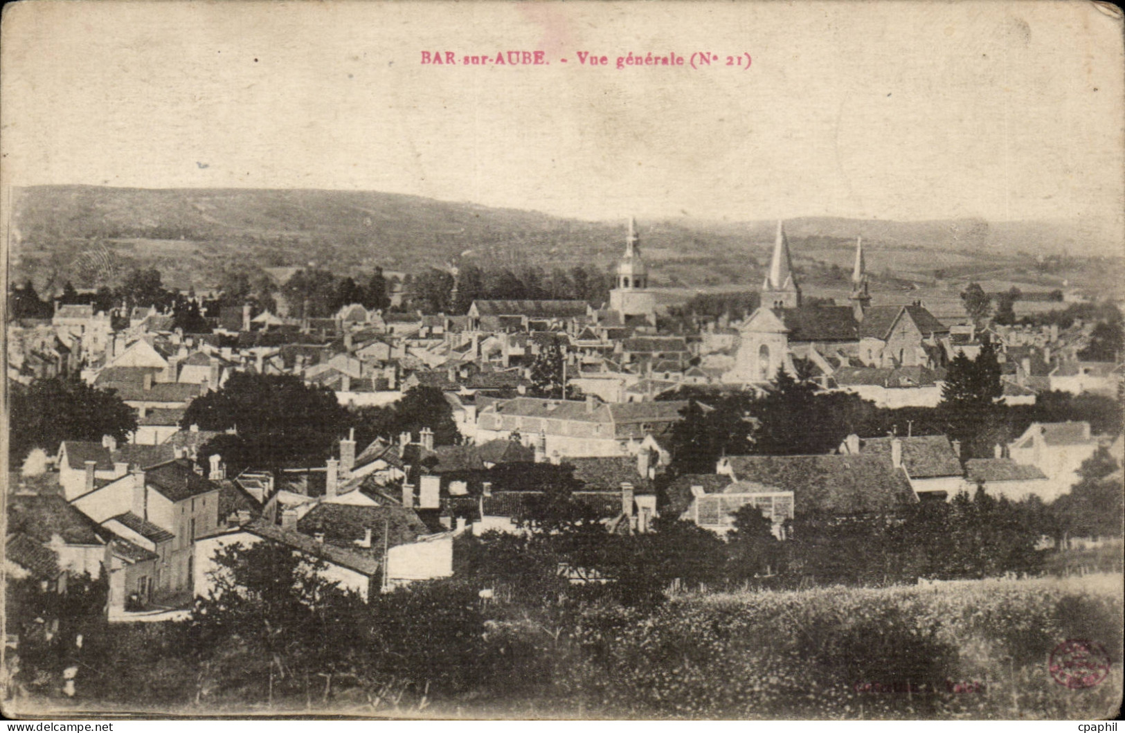 Bar sur Aube - Vue generale - CPA
