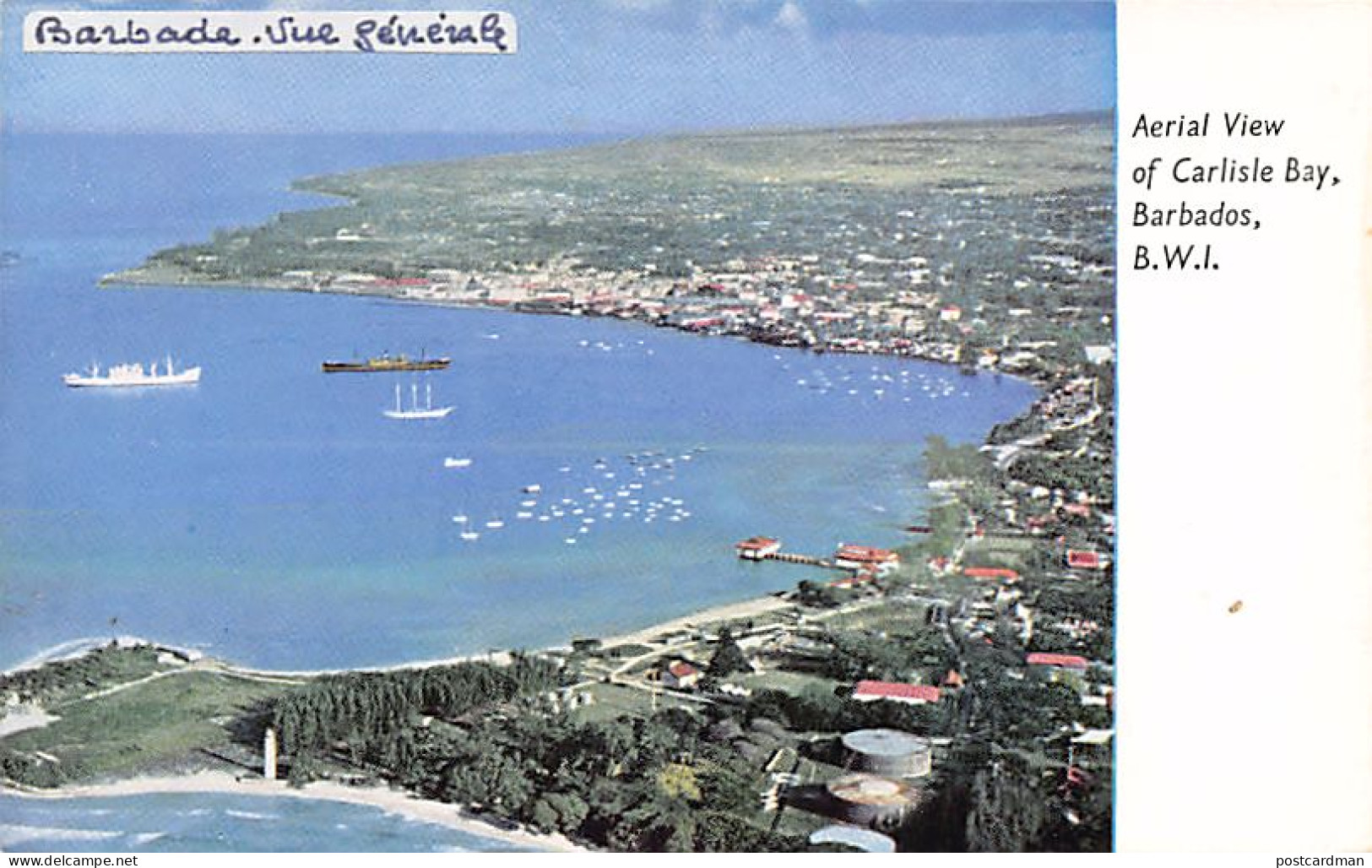 Barbados - Aerial view of Carlisle Bay - Publ. Barbados Publicity Committee