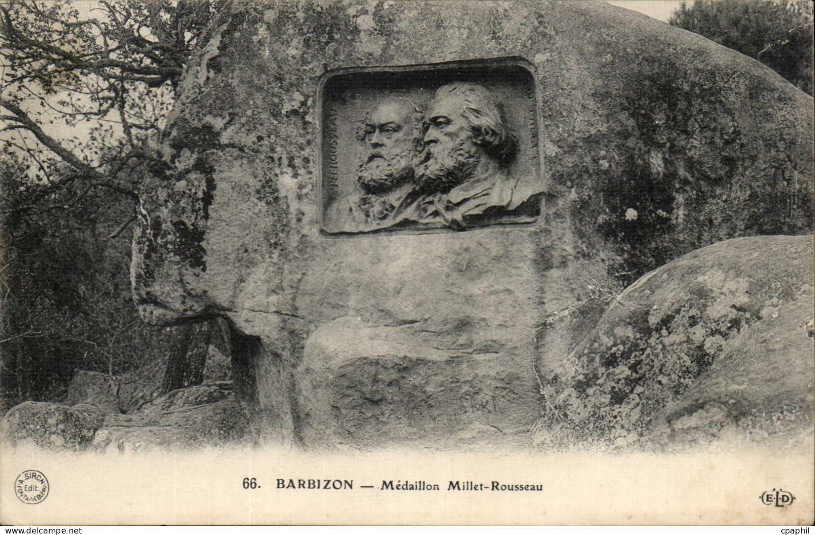 Barbizon - Medaillon Millet Rousseau - CPA