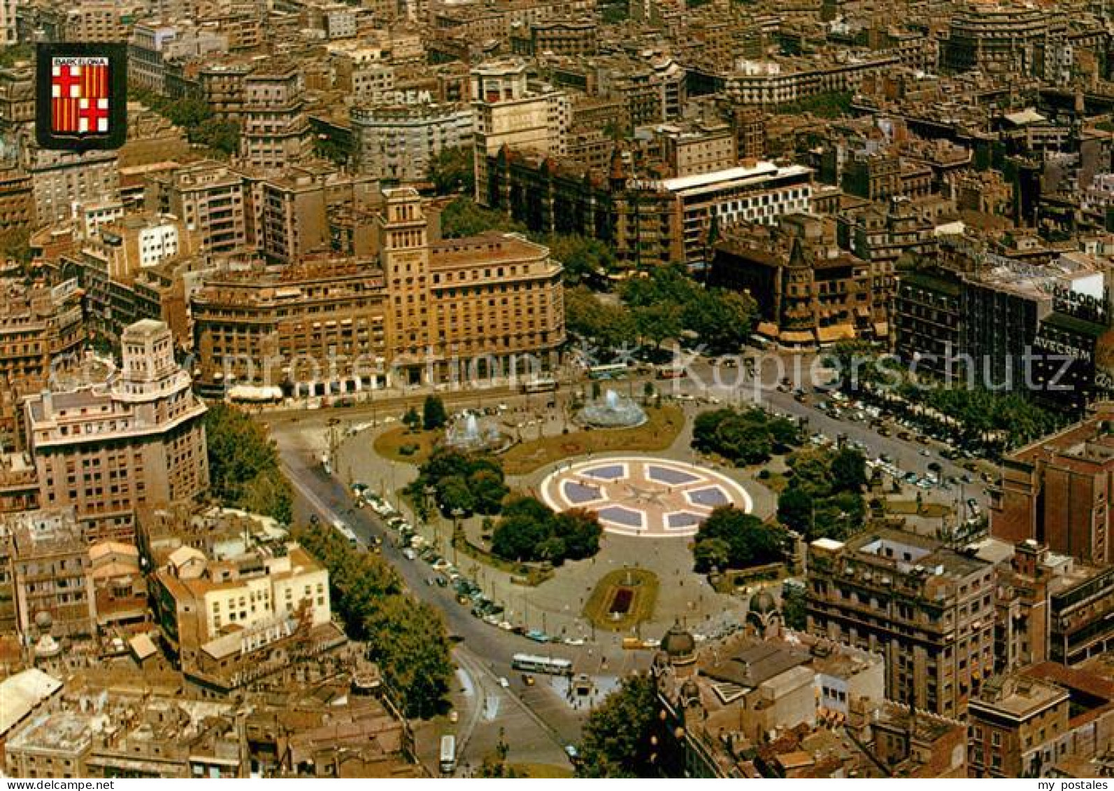 Barcelona Cataluna Fliegeraufnahme Plaza Cataluna