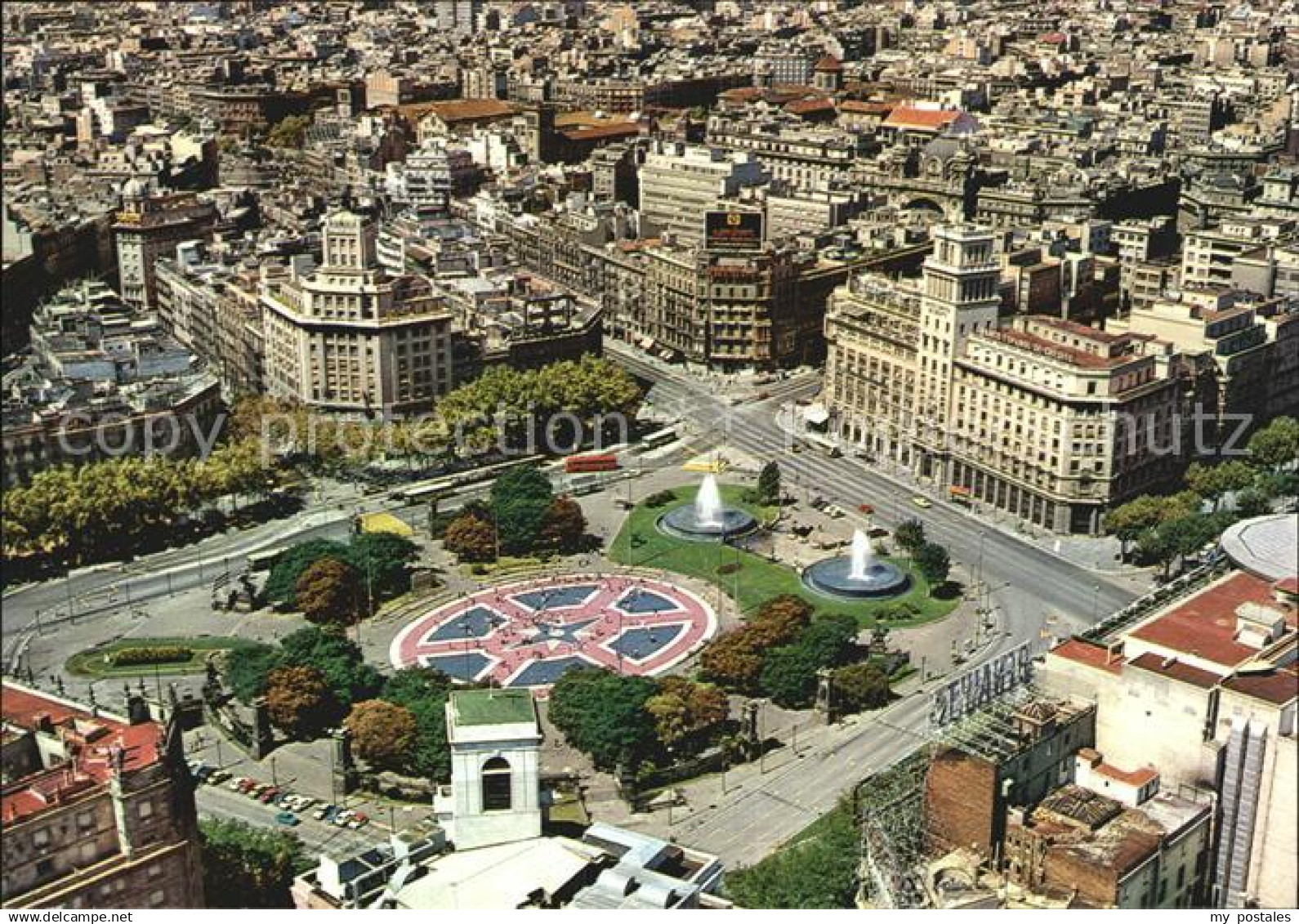 Barcelona Cataluna Fliegeraufnahme Plaza de Cataluna