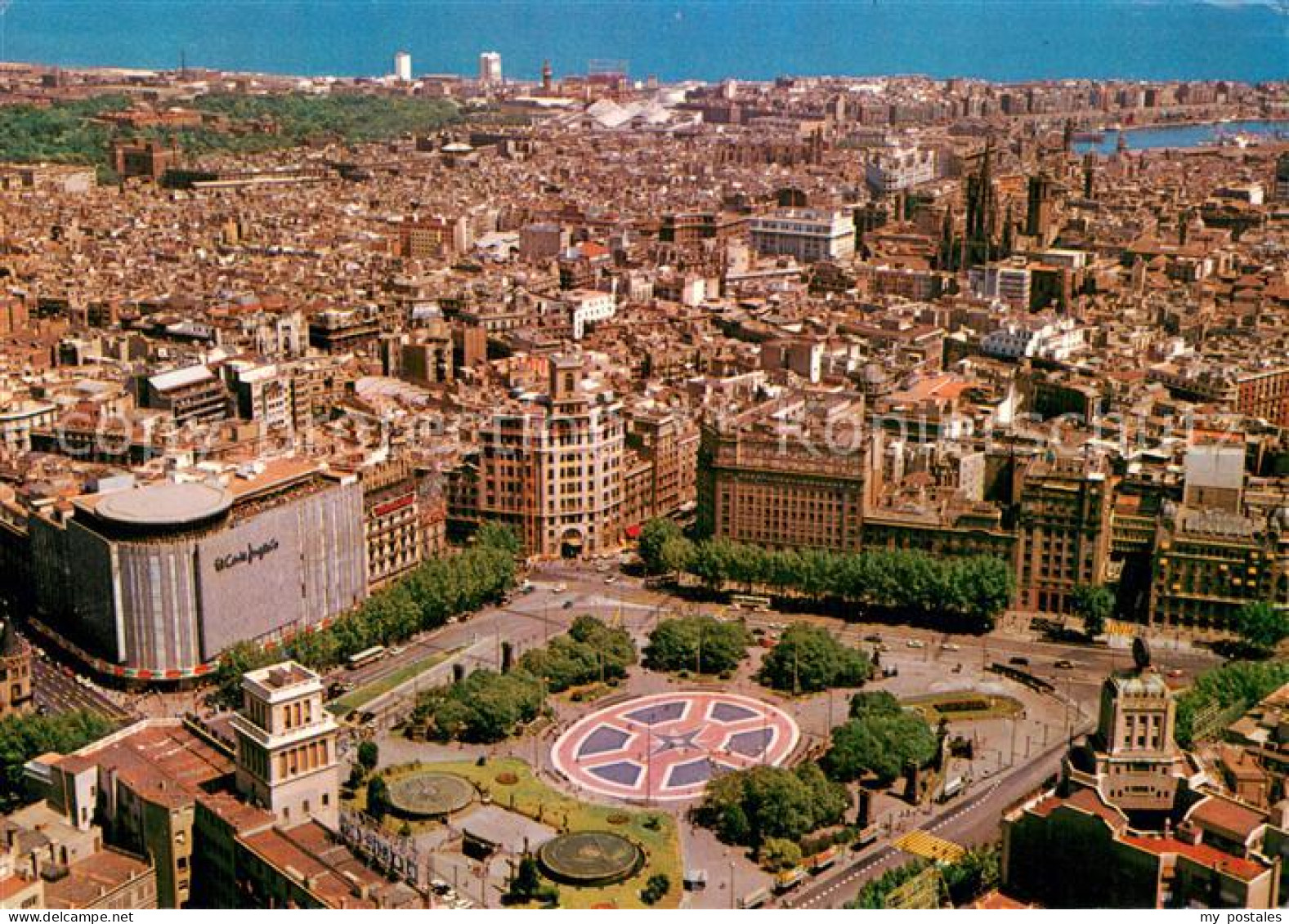 Barcelona Cataluna Fliegeraufnahme Plaza de Cataluna