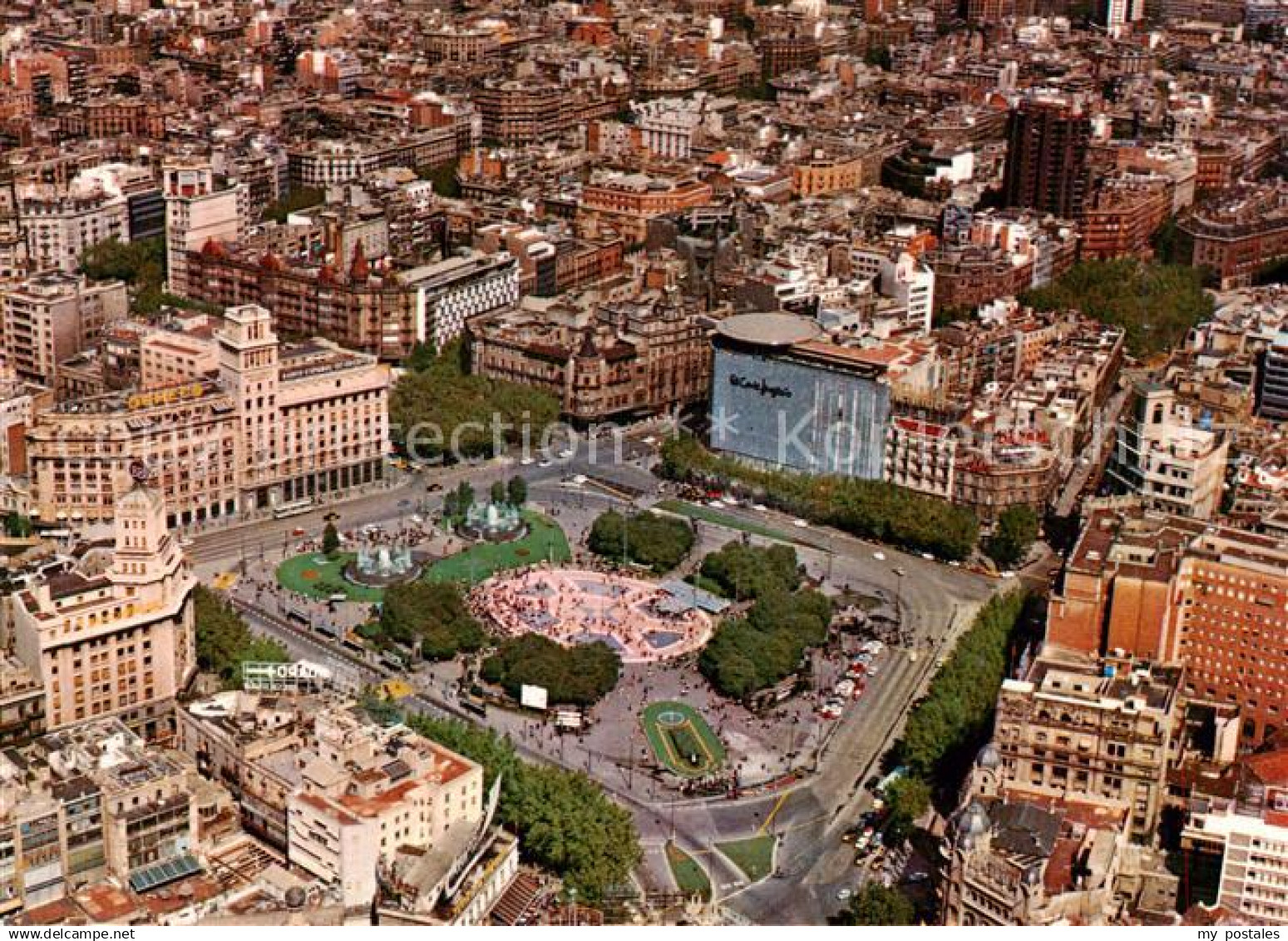Barcelona Cataluna Plaza de Cataluna Fliegeraufnahme