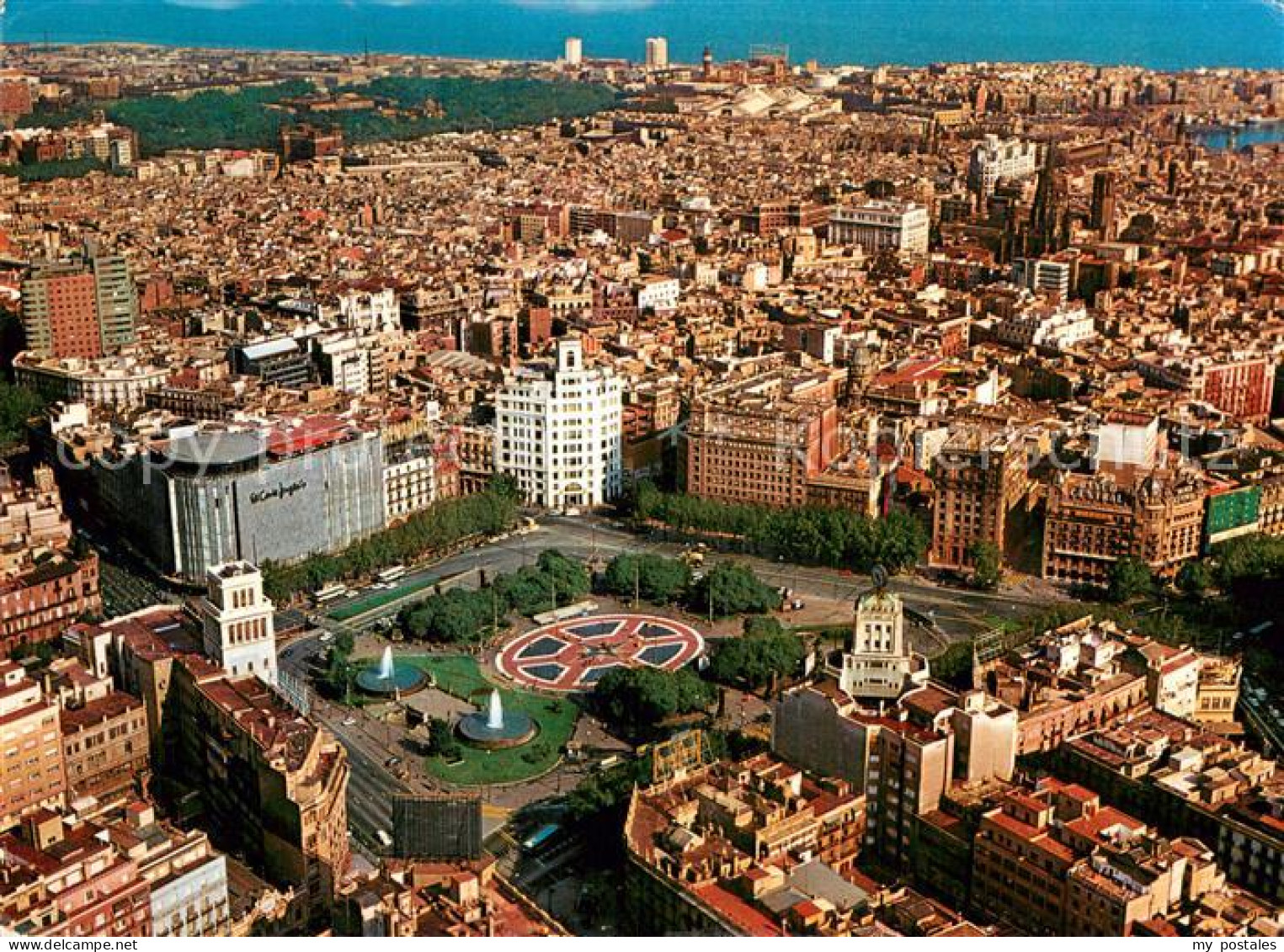 Barcelona Cataluna Plaza de Cataluna Fliegeraufnahme