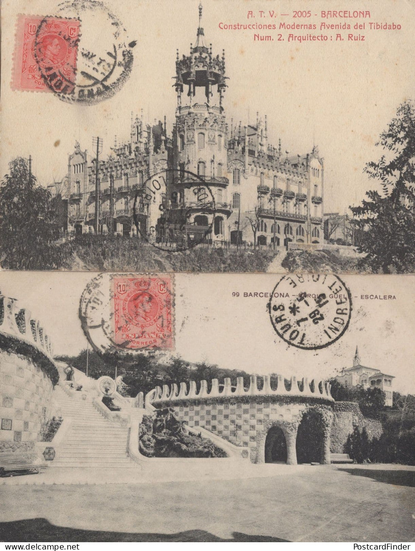 Barcelona Construcciones Modernas 2x Antique Spanish Postcard s
